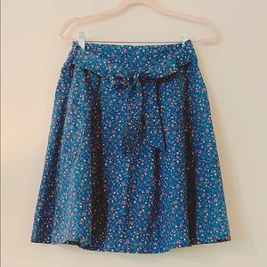 Vintage pleated ditzy floral skirt with pockets